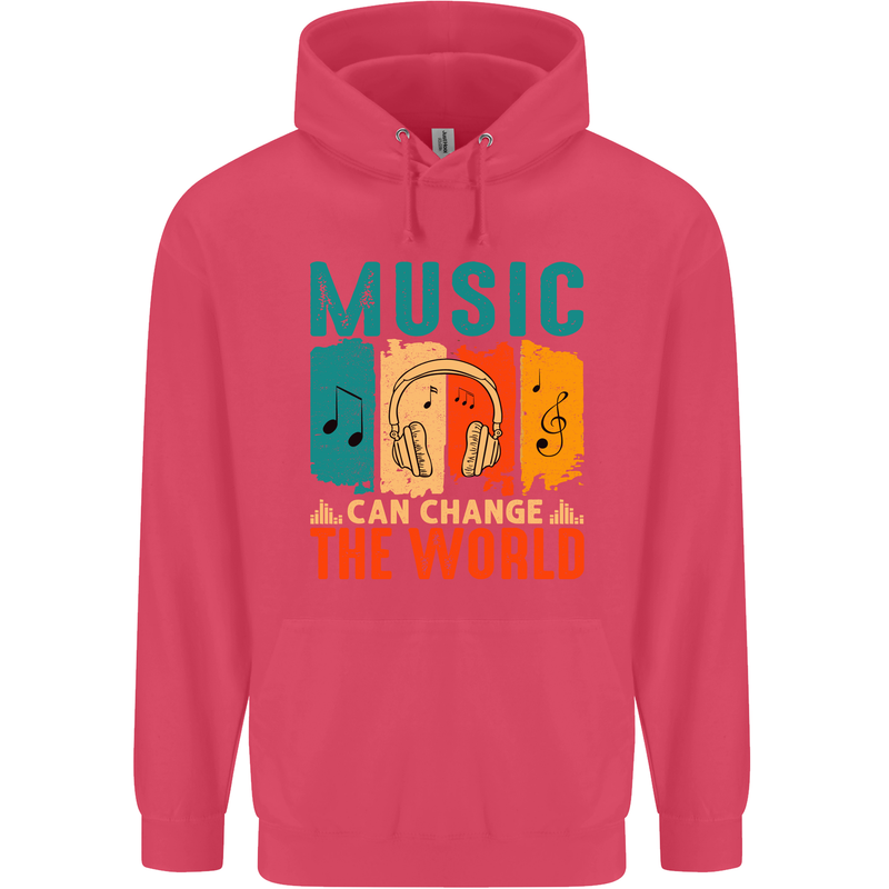 Music Can Change the World Childrens Kids Hoodie Heliconia