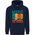 Music Can Change the World Childrens Kids Hoodie Navy Blue