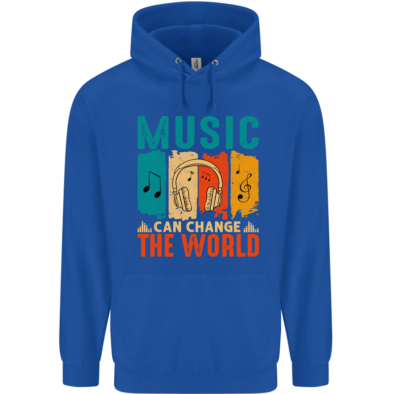 Music Can Change the World Childrens Kids Hoodie Royal Blue