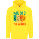Music Can Change the World Childrens Kids Hoodie Yellow