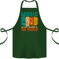Music Can Change the World Cotton Apron 100% Organic Forest Green