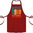 Music Can Change the World Cotton Apron 100% Organic Maroon