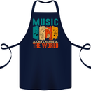 Music Can Change the World Cotton Apron 100% Organic Navy Blue
