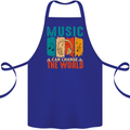 Music Can Change the World Cotton Apron 100% Organic Royal Blue