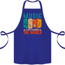 Music Can Change the World Cotton Apron 100% Organic Royal Blue