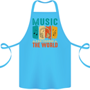 Music Can Change the World Cotton Apron 100% Organic Turquoise