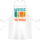 Music Can Change the World Cotton Apron 100% Organic White