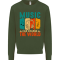 Music Can Change the World Kids Sweatshirt Jumper Forest Green
