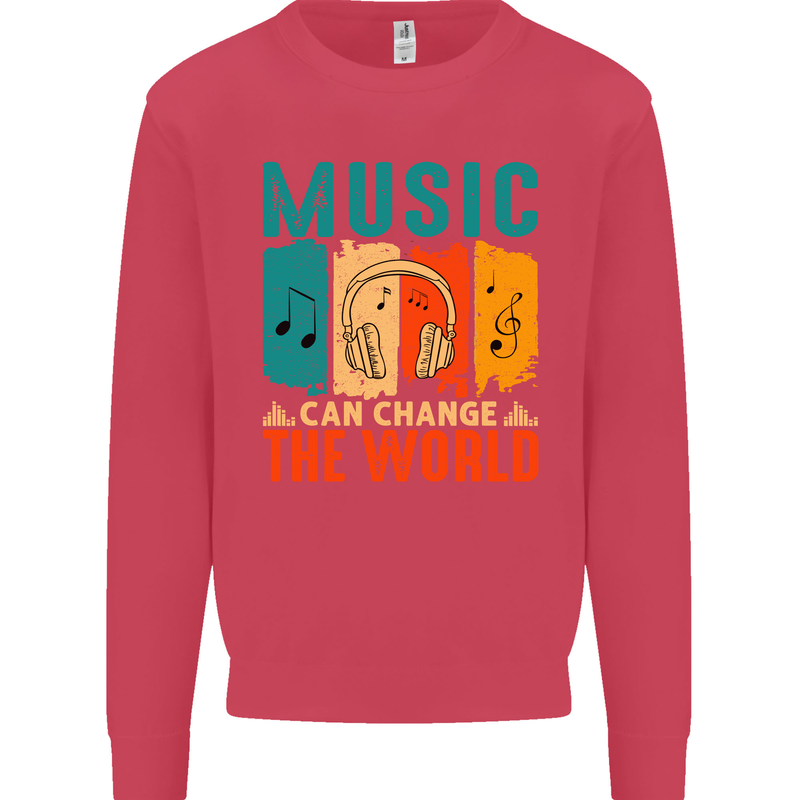 Music Can Change the World Kids Sweatshirt Jumper Heliconia