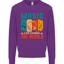 Music Can Change the World Kids Sweatshirt Jumper Purple