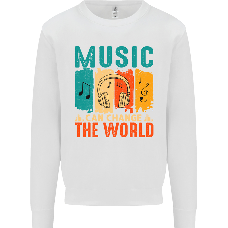 Music Can Change the World Kids Sweatshirt Jumper White