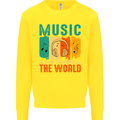 Music Can Change the World Kids Sweatshirt Jumper Yellow