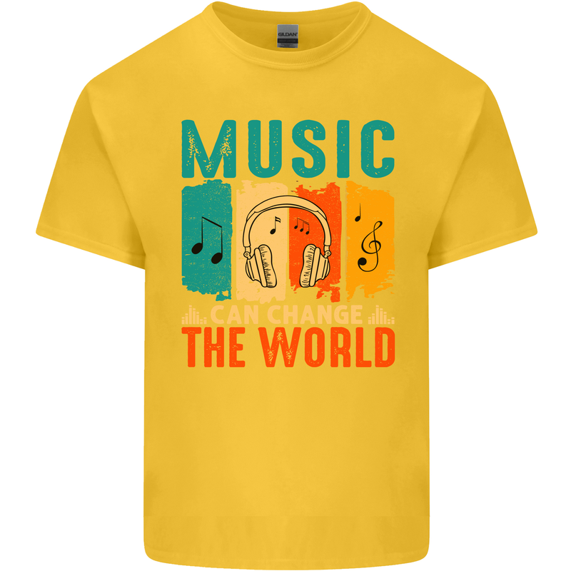 Music Can Change the World Kids T-Shirt Childrens Yellow