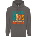 Music Can Change the World Mens 80% Cotton Hoodie Charcoal