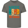 Music Can Change the World Mens Cotton T-Shirt Tee Top Charcoal