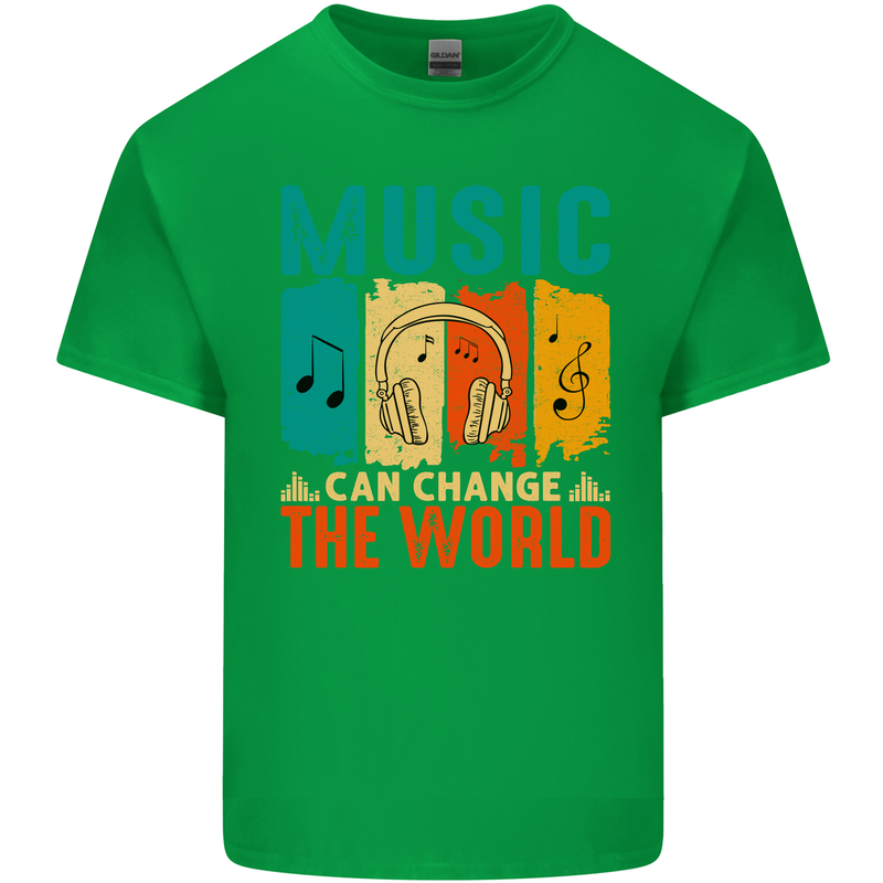 Music Can Change the World Mens Cotton T-Shirt Tee Top Irish Green