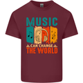 Music Can Change the World Mens Cotton T-Shirt Tee Top Maroon