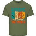 Music Can Change the World Mens Cotton T-Shirt Tee Top Military Green