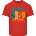 Music Can Change the World Mens Cotton T-Shirt Tee Top Red