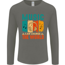 Music Can Change the World Mens Long Sleeve T-Shirt Charcoal