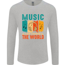Music Can Change the World Mens Long Sleeve T-Shirt Sports Grey