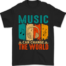 Music Can Change the World Mens T-Shirt 100% Cotton Black