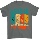Music Can Change the World Mens T-Shirt 100% Cotton Charcoal