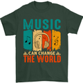 Music Can Change the World Mens T-Shirt 100% Cotton Forest Green