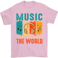Music Can Change the World Mens T-Shirt 100% Cotton Light Pink