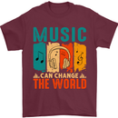 Music Can Change the World Mens T-Shirt 100% Cotton Maroon