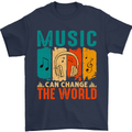 Music Can Change the World Mens T-Shirt 100% Cotton Navy Blue