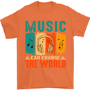 Music Can Change the World Mens T-Shirt 100% Cotton Orange
