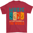 Music Can Change the World Mens T-Shirt 100% Cotton Red