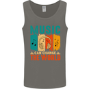 Music Can Change the World Mens Vest Tank Top Charcoal