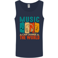 Music Can Change the World Mens Vest Tank Top Navy Blue