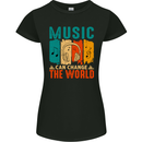 Music Can Change the World Womens Petite Cut T-Shirt Black