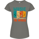 Music Can Change the World Womens Petite Cut T-Shirt Charcoal