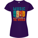 Music Can Change the World Womens Petite Cut T-Shirt Purple