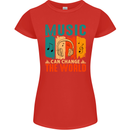 Music Can Change the World Womens Petite Cut T-Shirt Red