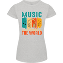 Music Can Change the World Womens Petite Cut T-Shirt Sports Grey