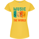 Music Can Change the World Womens Petite Cut T-Shirt Yellow