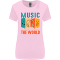 Music Can Change the World Womens Wider Cut T-Shirt Light Pink