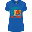 Music Can Change the World Womens Wider Cut T-Shirt Royal Blue