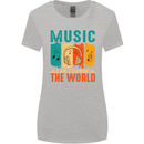 Music Can Change the World Womens Wider Cut T-Shirt Sports Grey
