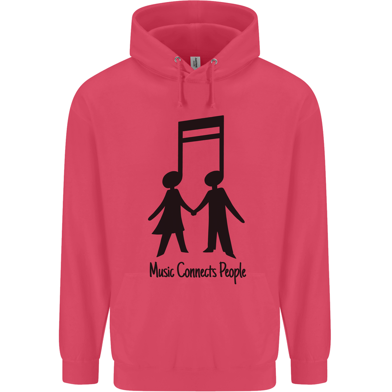 Music Connects Funny Valentines Day Childrens Kids Hoodie Heliconia