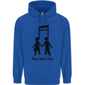 Music Connects Funny Valentines Day Childrens Kids Hoodie Royal Blue