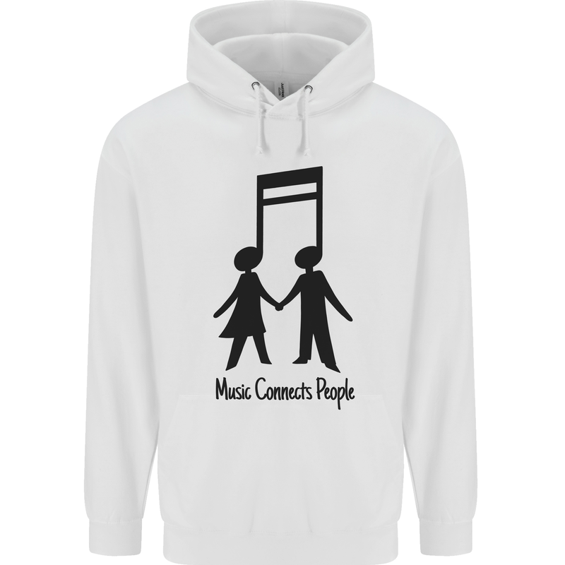 Music Connects Funny Valentines Day Childrens Kids Hoodie White