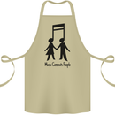 Music Connects Funny Valentines Day Cotton Apron 100% Organic Khaki