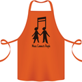 Music Connects Funny Valentines Day Cotton Apron 100% Organic Orange