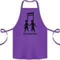 Music Connects Funny Valentines Day Cotton Apron 100% Organic Purple